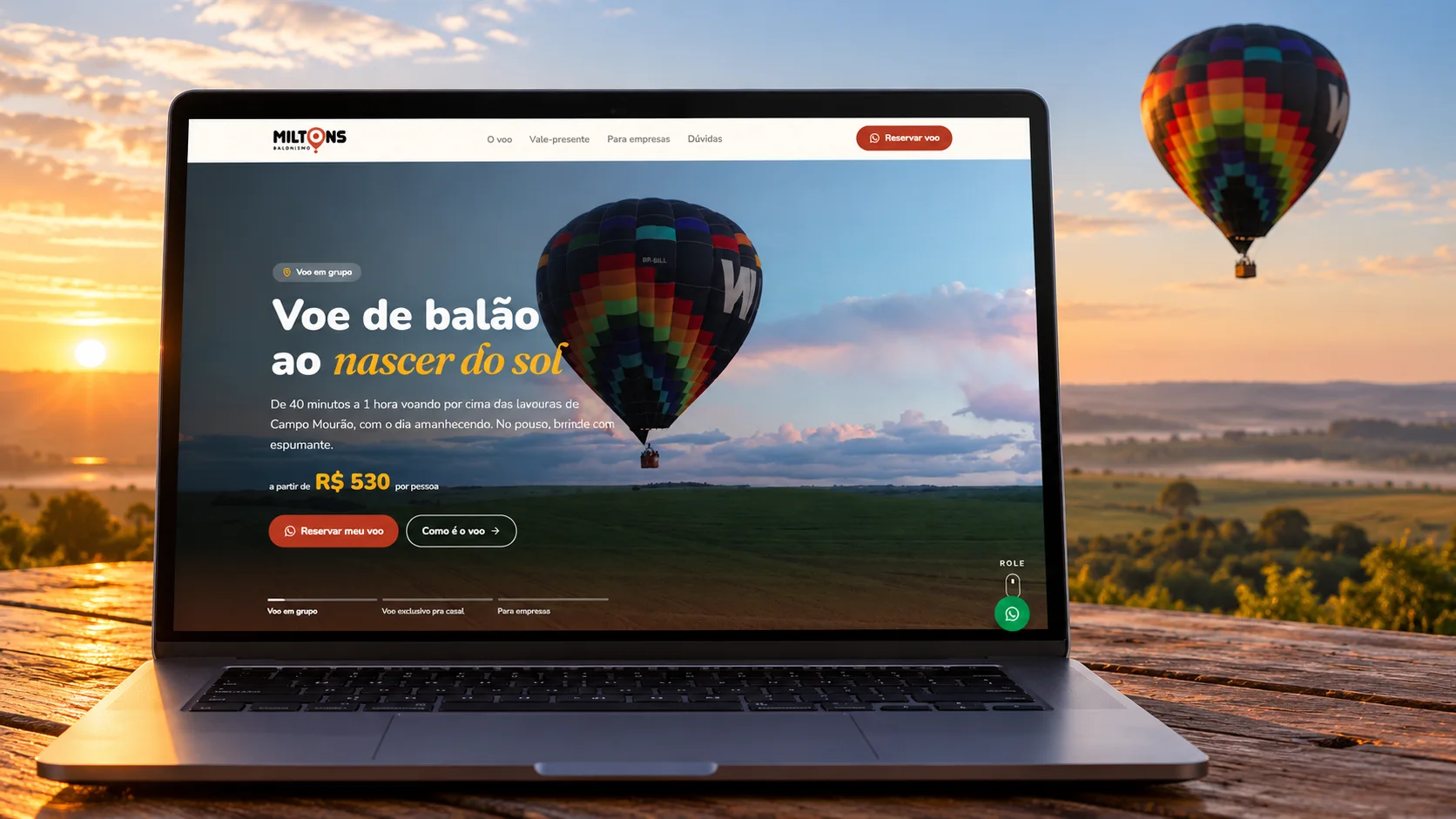 Milton's Balonismo · Site, imagem 1 de 2